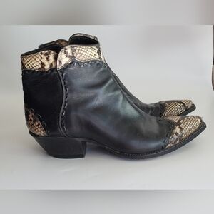 Stallion Flamenco Calf Leather and Natural Python Women's Boot Size 6.5
